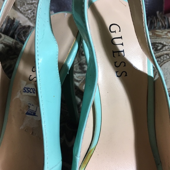 GORGEOUS MINT GREEN PEEP TOE SLING BACK HIGH HEEL SHOE PUMP FABULOUS FUN - Picture 3 of 11